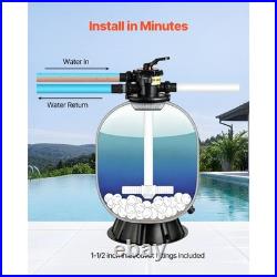 Uimoso 24-Inch Sand Filter with 7-Way Valve for Above/Inground Pools