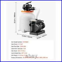 Uimoso Sand Filter Pump for Above Ground Swimming Pools 13 in 3500 GPH 0.75 HP