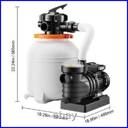 Uimoso Sand Filter Pump for Above Ground Swimming Pools 13 in 3500 GPH 0.75 HP