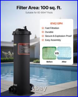 VEVOR 100 sq. Ft² Pool Filter Valve 6142 GPH Swimming Pool Filtration System