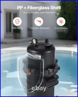 VEVOR 150 sq. Ft² Cartridge Pool Filter Valve 9000 GPH Swimming Pool Filtration