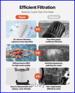 VEVOR 200 sq. Ft² Cartridge Pool Filter Valve 9000 GPH Swimming Filtration System