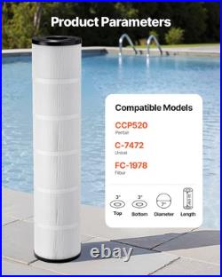 VEVOR 4Pack Hot Tub Pool Filter Cartridge 130Sq. Ft Compatible Pentair CCP520