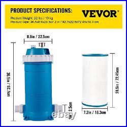VEVOR 5812GPH Pool Cartridge Filter System 100Sq. Ft Above Ground Swimming Pool