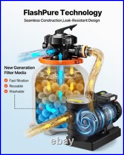 VEVOR FlashPure Sand Filter Pump for Above Ground Pool 12 3000 GPH 0.5 HP Timer