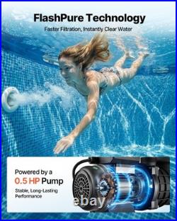 VEVOR FlashPure Sand Filter Pump for Above Ground Pool 12 3000 GPH 0.5 HP Timer