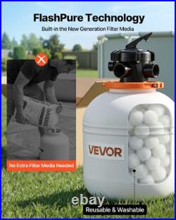 VEVOR FlashPure Sand Filter Pump for Above Ground Pool 14 3500 GPH 0.75HP Timer