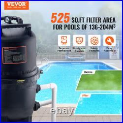 VEVOR Pool Cartridge Filter In/Above Ground Swimming Pool Filtration 525Sq. Ft