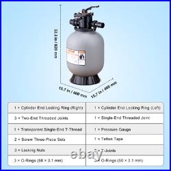VEVOR Sand Filter 16 Above Inground Swimming Pool Sand Filter with 7-Way Valve