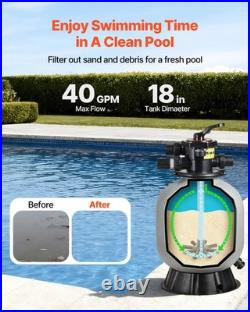 VEVOR Sand Filter 18 in Above Inground Swimming Pool Sand Filter 7-Way Valve