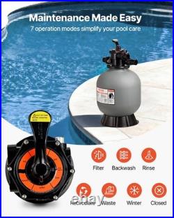 VEVOR Sand Filter 18 in Above Inground Swimming Pool Sand Filter 7-Way Valve