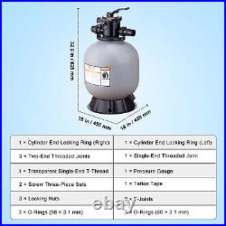 VEVOR Sand Filter 19 Above Inground Swimming Pool Sand Filter with 7-Way Valve