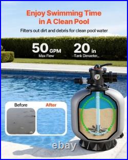 VEVOR Sand Filter 20 in Above Inground Swimming Pool Sand Filter 7-Way Valve