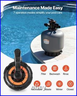 VEVOR Sand Filter 20 in Above Inground Swimming Pool Sand Filter 7-Way Valve