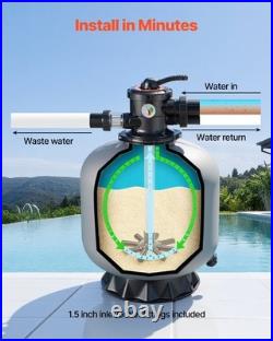 VEVOR Sand Filter 20 in Above Inground Swimming Pool Sand Filter 7-Way Valve