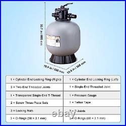 VEVOR Sand Filter 22 Above Inground Swimming Pool Sand Filter with 7-Way Valve