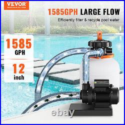 VEVOR Sand Filter Above Ground 0.35HP Pool Pump 1585GPH Flow 12 6
