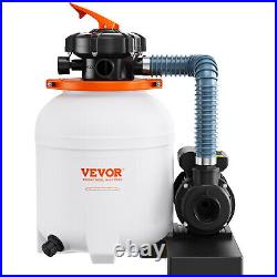 VEVOR Sand Filter Above Ground 0.35HP Pool Pump 1585GPH Flow 12 6-Way Valve