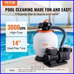 VEVOR Sand Filter Above Ground with 3/4HP Pool Pump 3000GPH Flow 14 6-Way Valve VEVOR Sand Filter Above Ground with 3/4HP Pool Pump 3000GPH Flow 14 6-Way Valve