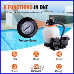 VEVOR Sand Filter Above Ground with 3/4HP Pool Pump 3000GPH Flow 14 6-Way Valve VEVOR Sand Filter Above Ground with 3/4HP Pool Pump 3000GPH Flow 14 6-Way Valve