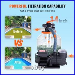 VEVOR Sand Filter Above Ground with 3/4HP Pool Pump 3000GPH Flow 14 6-Way Valve VEVOR Sand Filter Above Ground with 3/4HP Pool Pump 3000GPH Flow 14 6-Way Valve
