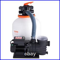 VEVOR Sand Filter Above Ground with 3/4HP Pool Pump 3000GPH Flow 14 6-Way Valve VEVOR Sand Filter Above Ground with 3/4HP Pool Pump 3000GPH Flow 14 6-Way Valve
