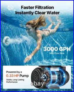 VEVOR Sand Filter Pump for Above Ground Swimming Pools 10 in 3000 GPH 0.33 HP