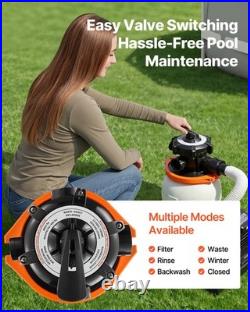VEVOR Sand Filter Pump for Above Ground Swimming Pools 10 in 3000 GPH 0.33 HP