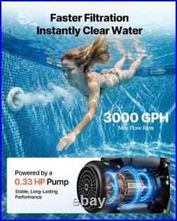 VEVOR Sand Filter Pump for Above Ground Swimming Pools 12 3000 GPH 0.33HP Timer