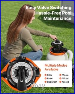 VEVOR Sand Filter Pump for Above Ground Swimming Pools 12 3000 GPH 0.33HP Timer