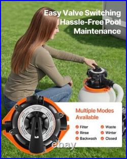 VEVOR Sand Filter Pump for Above Ground Swimming Pools 13 in 3500 GPH 0.75 HP
