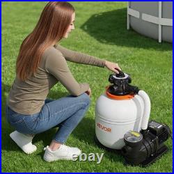 VEVOR Sand Filter Pump for Above Ground Swimming Pools 16 4400 GPH 0.75HP Timer