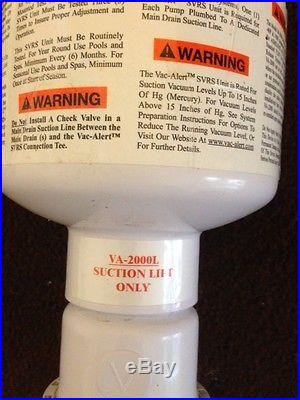 Vac-Alert VA2000L Safety (Submerged Suction) Vacuum Release System