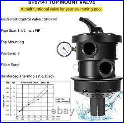 Vari-Flo Multiport Valve 1-1/2 FIP Top Mount For Hayward Sand Filter SP0714T US