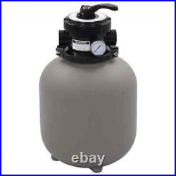 VidaXL Pool Sand Filter with 4 Position Valve Gray 1.4