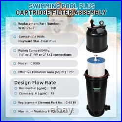W3C17502 Swimming Pool Plus Cartridge Filter Assembly 200 Sq Ft, 150 GPM #2048WT5