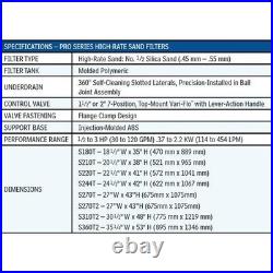 W3S220T Pro Series 22 In Ground Pool Sand Filter with 1-1/2 Top Mount W3S220T Pro Series 22 In Ground Pool Sand Filter with 1-1/2 Top Mount