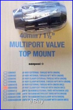 Waterco EXOTUF CLAMP ON(FLANGE) Multiport Valve 40mm Sand Filter 22804455+Unions