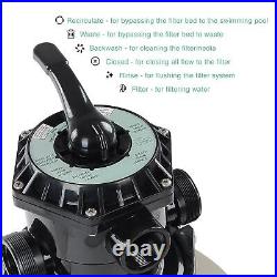 Yescom 16 Above Inground Swimming Pool Sand Filter Valve Fit 3/4HP Water Pump