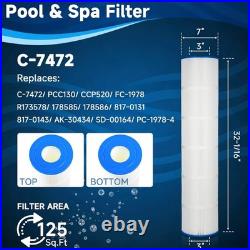 Yoojequa CCP520 Pool Filter Cartridges Pleatco PCC130 Unicel C-7472 4 PACK